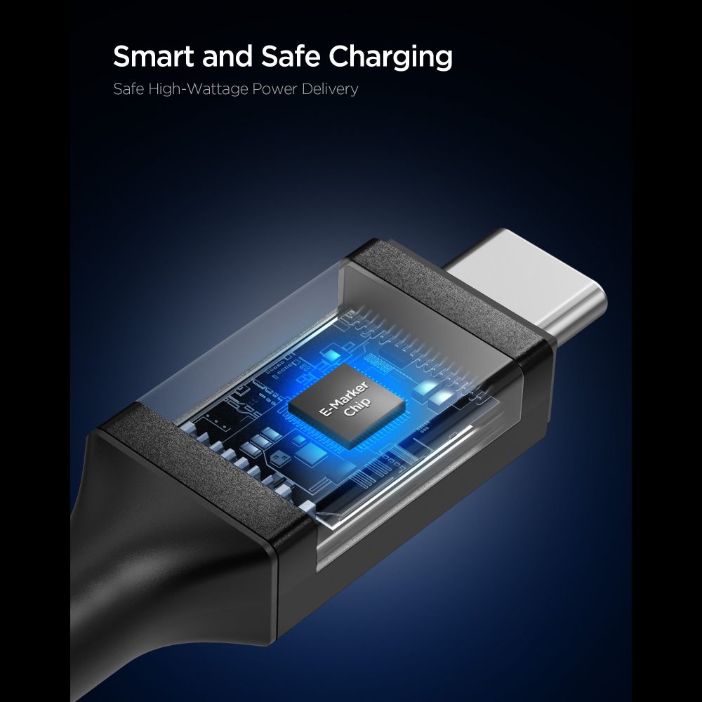 Spigen EB10010CC 100 W, 100 cm kabel – svart