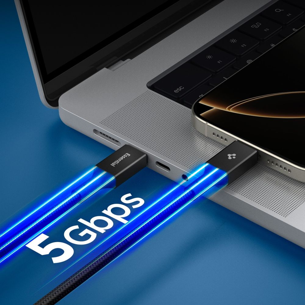 Spigen EB10010CC 100 W, 100 cm kabel – svart