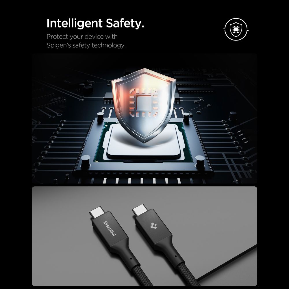 Spigen EB10010CC 100 W, 100 cm kabel – svart