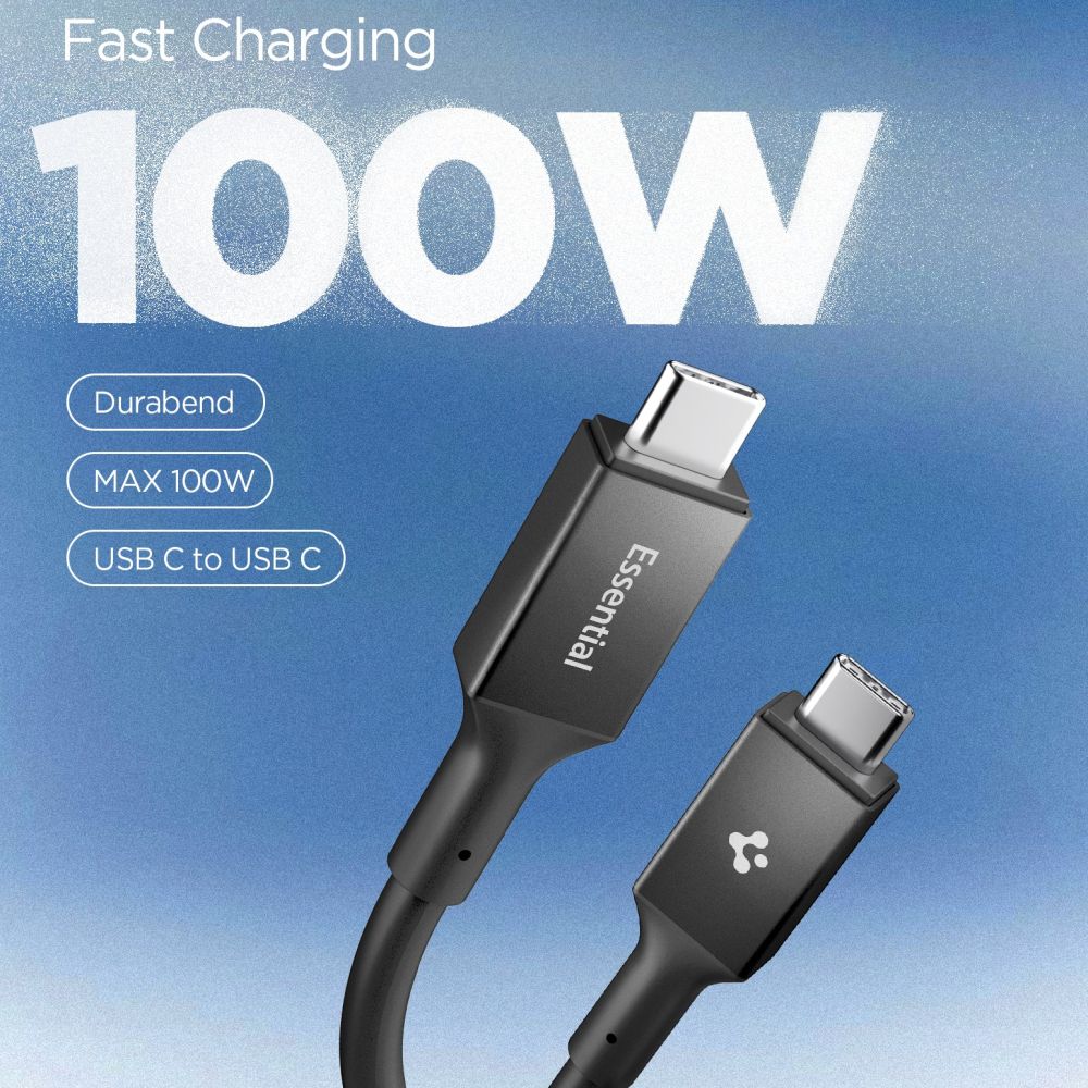 Spigen EB10020CC USB-C-kabel 100 W, 200 cm – svart