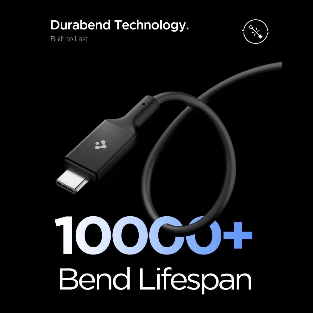 Spigen EB10020CC USB-C-kabel 100 W, 200 cm – svart