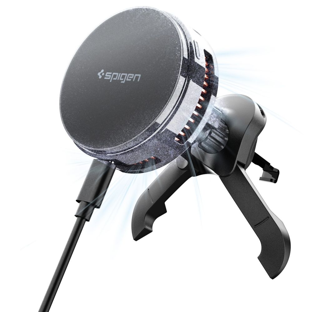 Spigen Essential EV25MFAQ magnetisk MagSafe-holder til bilventilasjonsspalte – svart