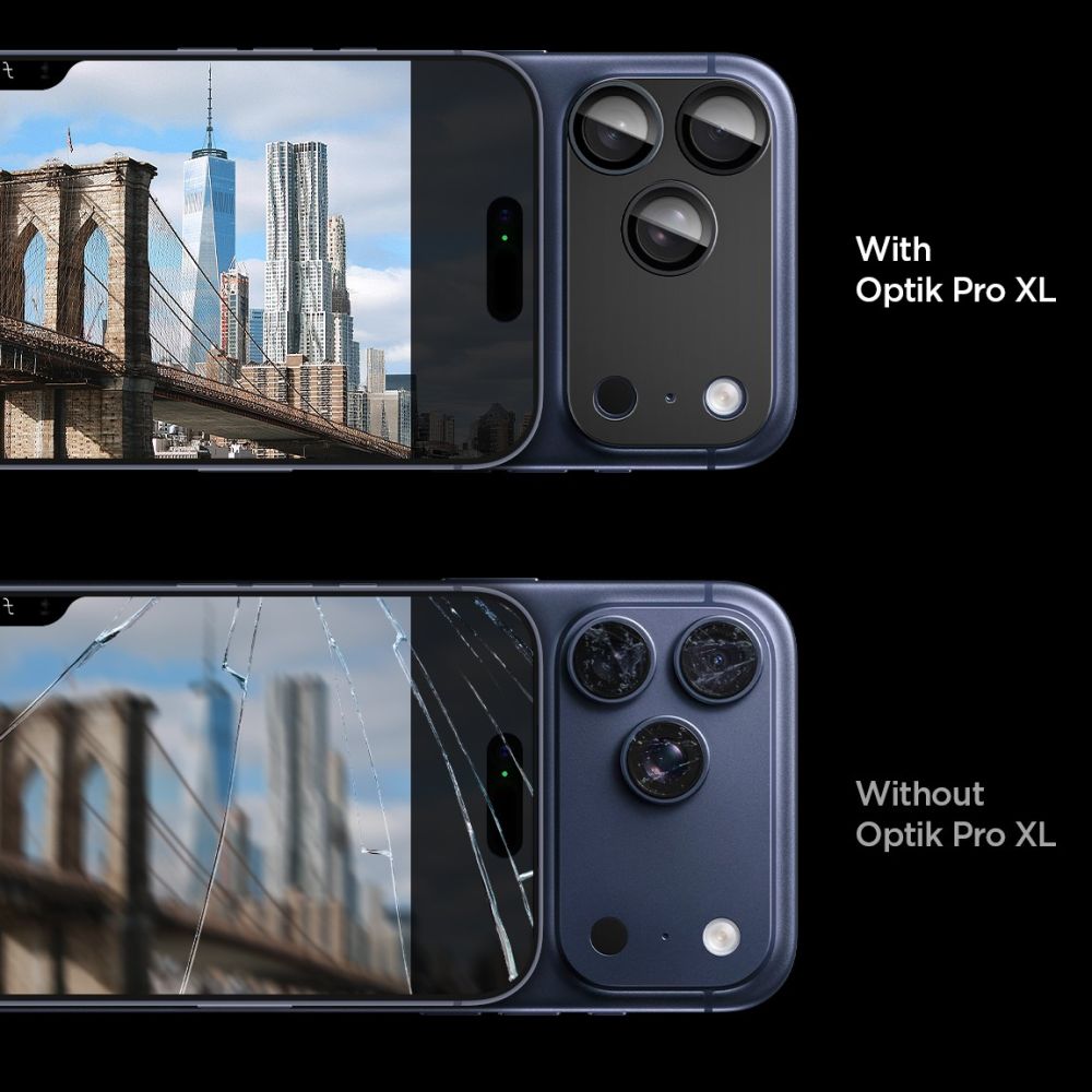 Spigen Optik Pro XL kameralinsbeskyttelse til iPhone 17 Pro – svart