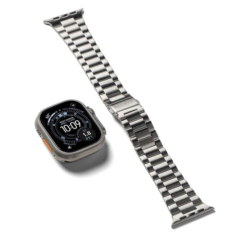 Ringke Metal One Air-armbånd til Apple Watch 8/9/10/11/SE/Ultra (44/45/46/49 mm) – Sølv