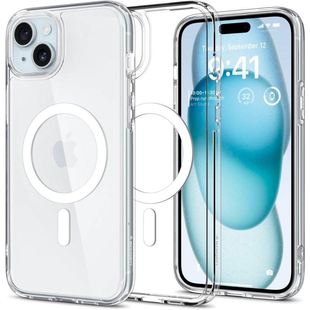 Spigen Ultra Hybrid Mag-etui med MagSafe til iPhone 15 – hvit