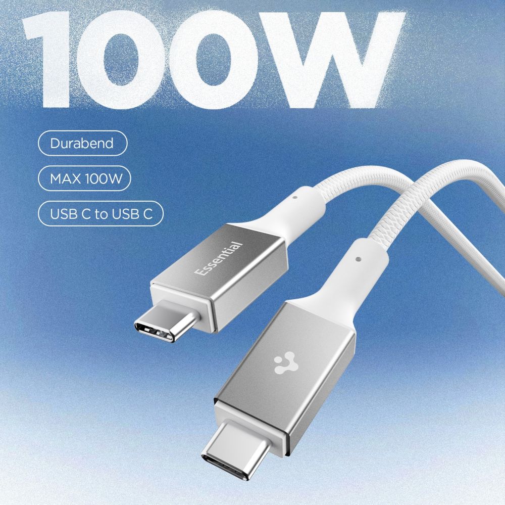 Spigen EB10010CC 100 W, 100 cm kabel – hvit
