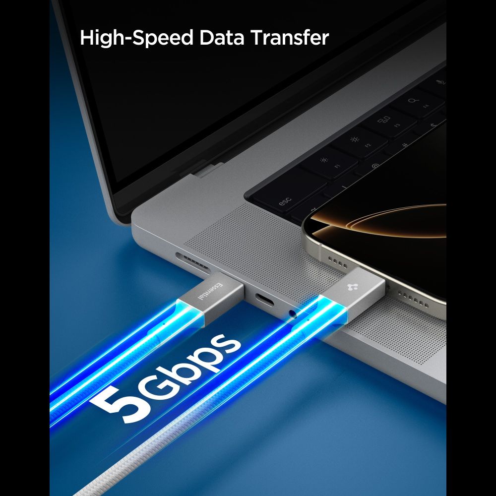 Spigen EB10010CC 100 W, 100 cm kabel – hvit
