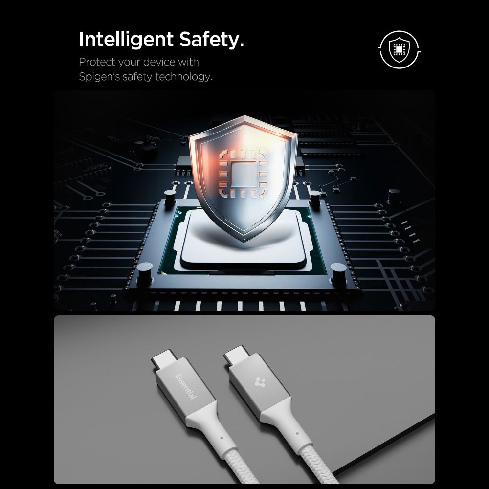 Spigen EB10010CC 100 W, 100 cm kabel – hvit