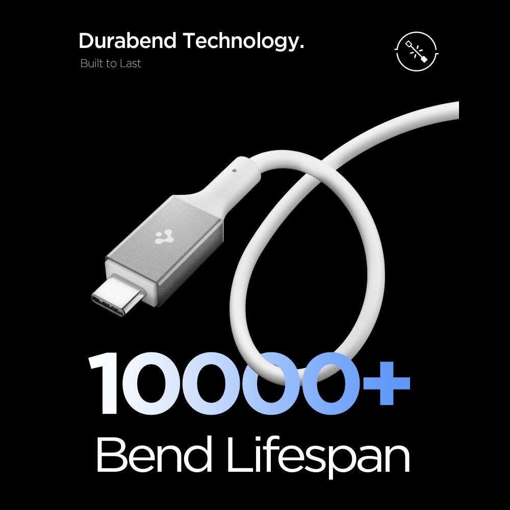 Spigen EB24012CC USB-C-kabel 240 W, 120 cm – hvit