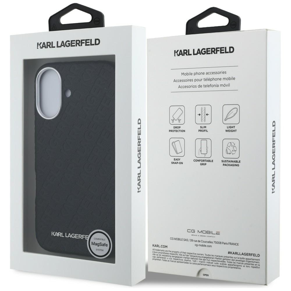 Karl Lagerfeld FW Stamped Karl MagSafe iPhone 16-etui – svart