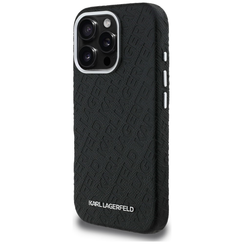 Karl Lagerfeld FW «Stamped Karl» MagSafe-etui til iPhone 16 Pro – svart