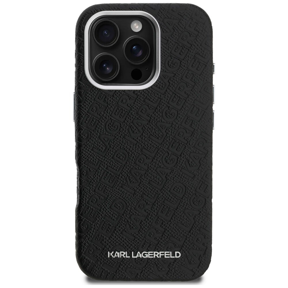 Karl Lagerfeld FW «Stamped Karl» MagSafe-etui til iPhone 16 Pro – svart