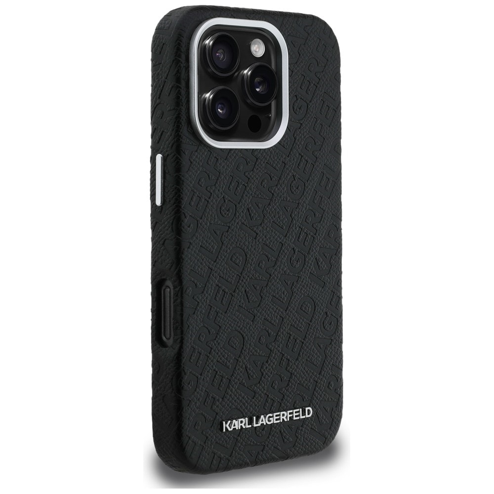 Karl Lagerfeld FW «Stamped Karl» MagSafe-etui til iPhone 16 Pro – svart