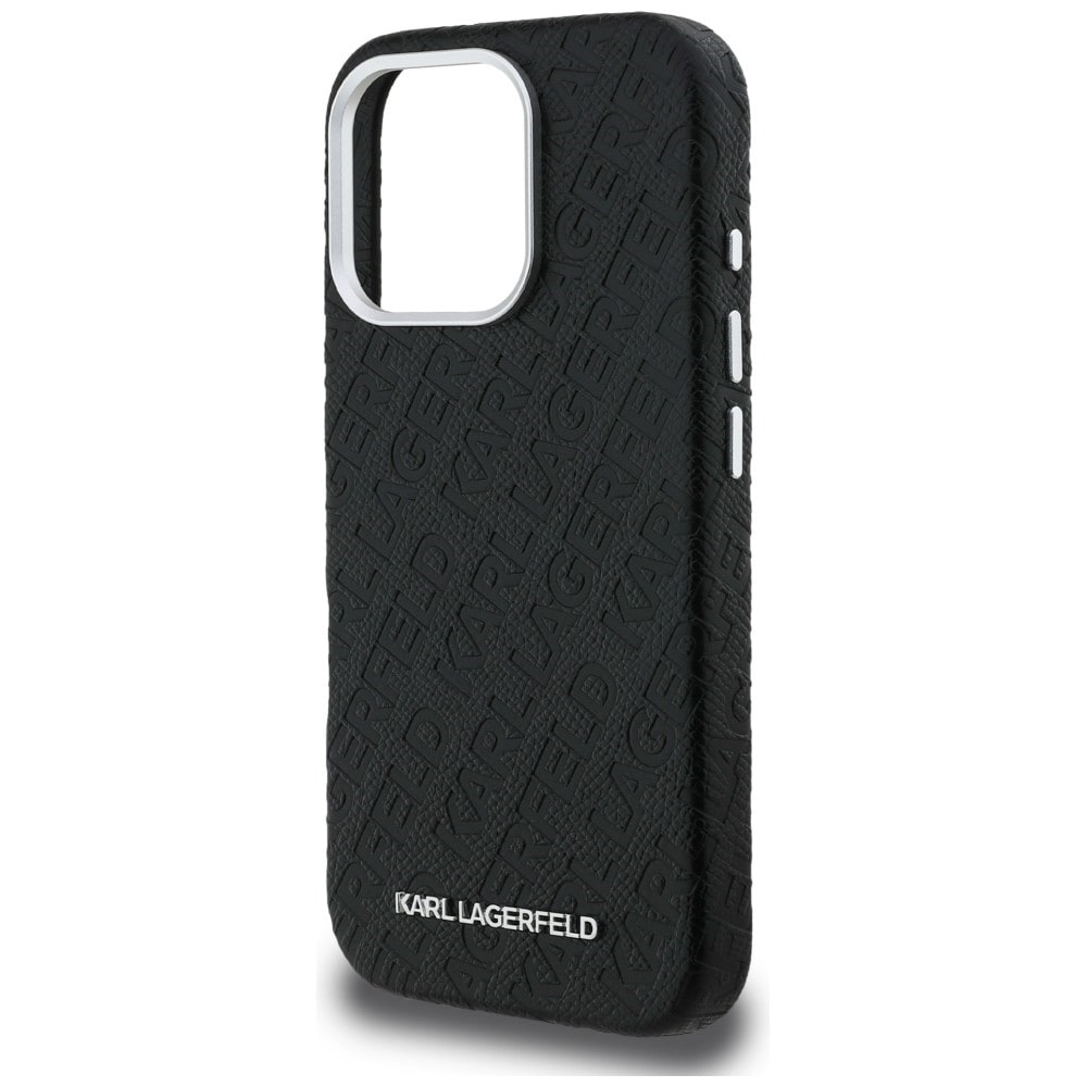 Karl Lagerfeld FW «Stamped Karl» MagSafe-etui til iPhone 16 Pro – svart