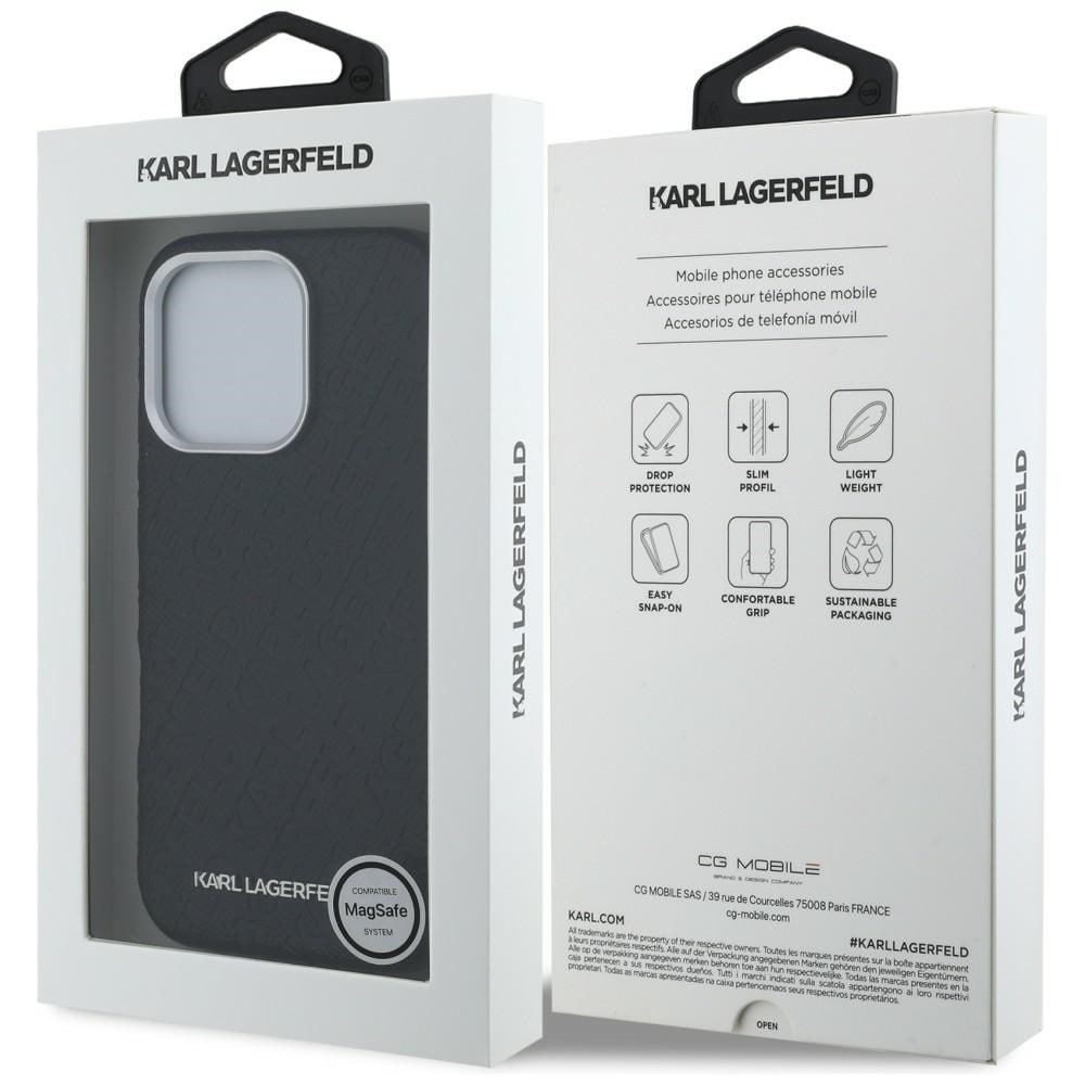 Karl Lagerfeld FW «Stamped Karl» MagSafe-etui til iPhone 16 Pro – svart