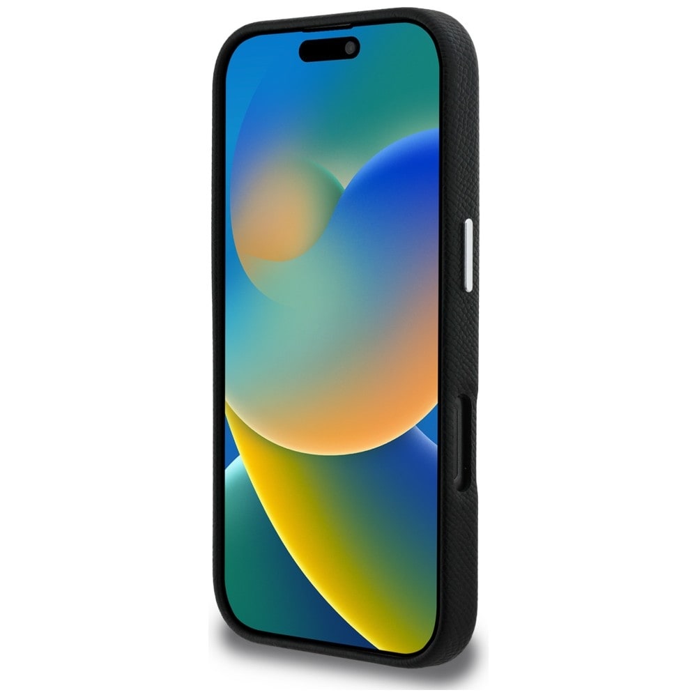 Karl Lagerfeld FW iPhone 16 Pro-etui med strukturert signaturlogo – svart