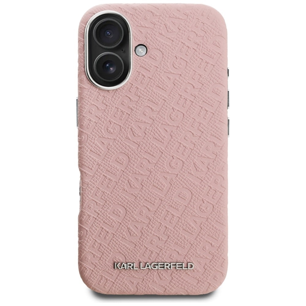 Karl Lagerfeld FW Stamped Karl MagSafe iPhone 16-etui – rosa