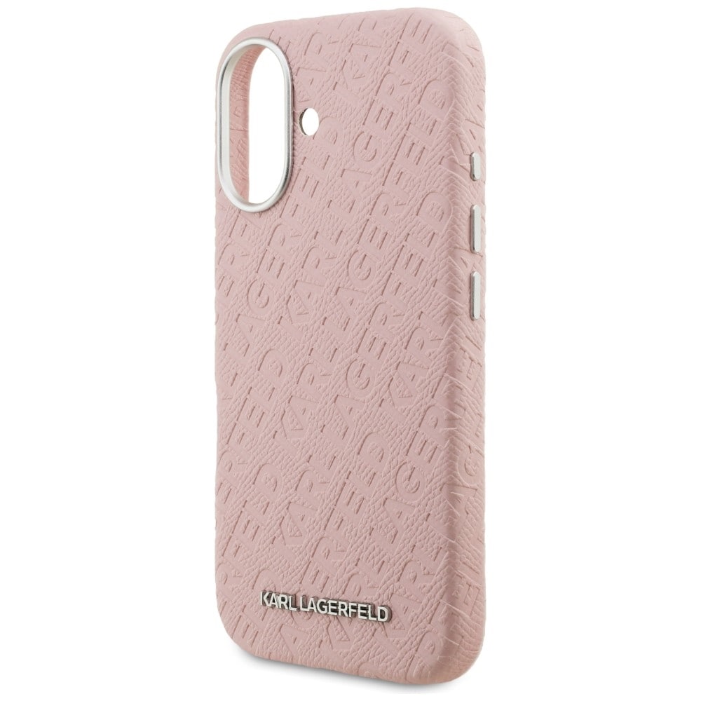 Karl Lagerfeld FW Stamped Karl MagSafe iPhone 16-etui – rosa