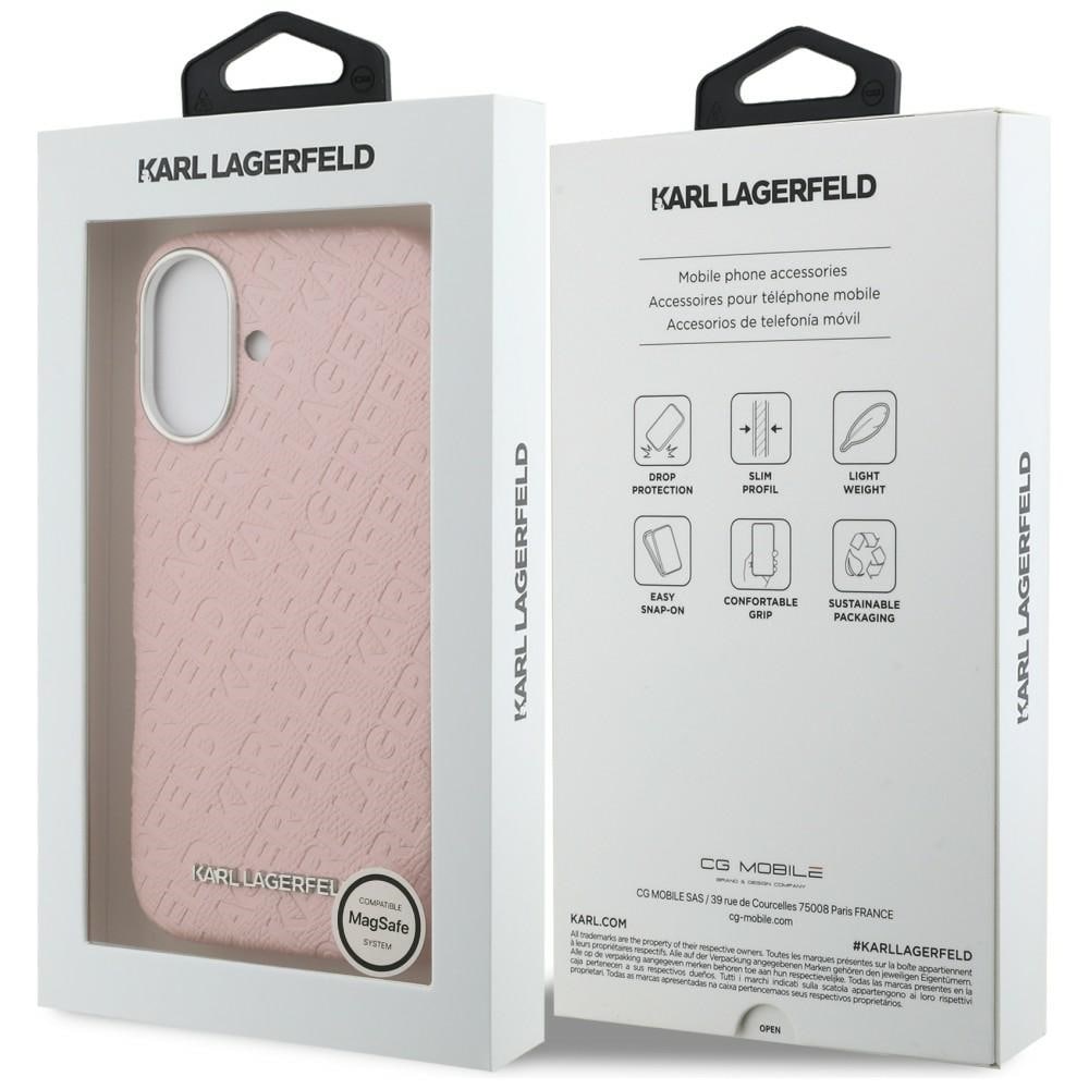 Karl Lagerfeld FW Stamped Karl MagSafe iPhone 16-etui – rosa