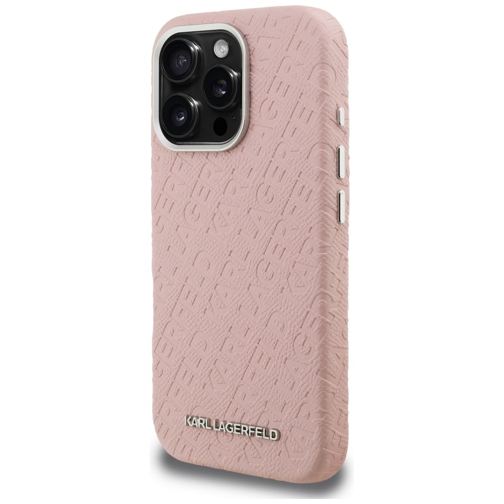 Karl Lagerfeld FW «Stamped Karl» MagSafe-etui til iPhone 16 Pro – rosa