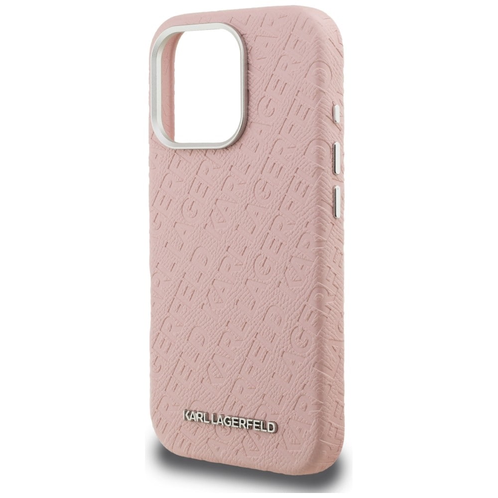 Karl Lagerfeld FW «Stamped Karl» MagSafe-etui til iPhone 16 Pro – rosa