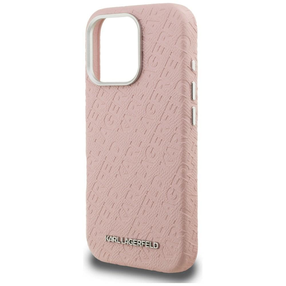 Karl Lagerfeld FW «Stamped Karl» MagSafe-etui til iPhone 16 Pro Max – rosa