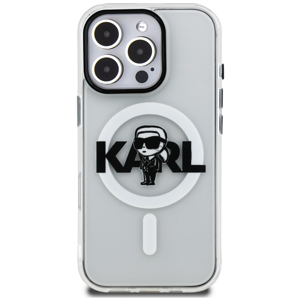 Karl Lagerfeld IML Karl Sketch Logo MagSafe-etui til iPhone 16 Pro Max – gjennomsiktig