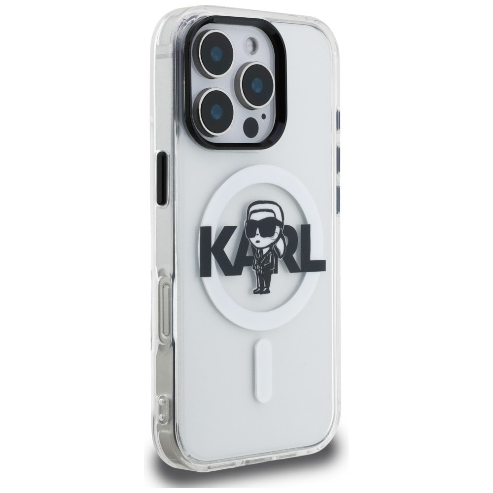 Karl Lagerfeld IML Karl Sketch Logo MagSafe-etui til iPhone 16 Pro Max – gjennomsiktig