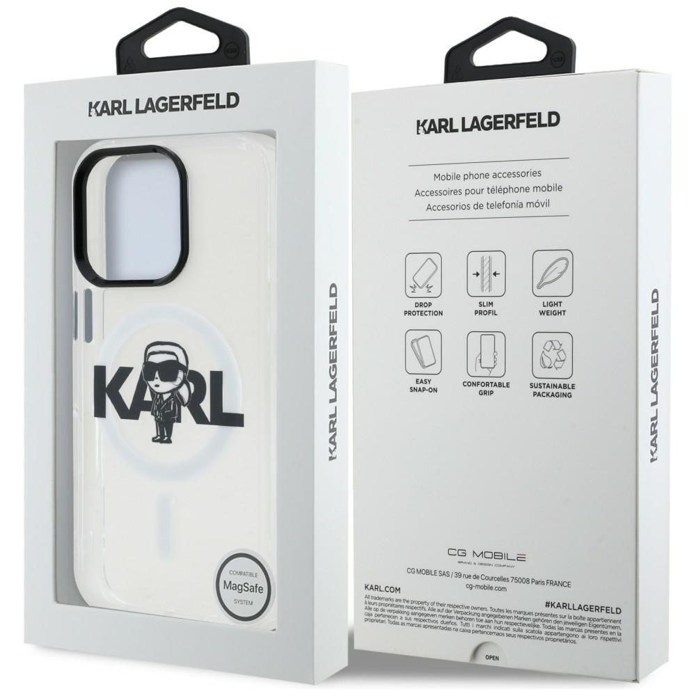 Karl Lagerfeld IML Karl Sketch Logo MagSafe-etui til iPhone 16 Pro Max – gjennomsiktig