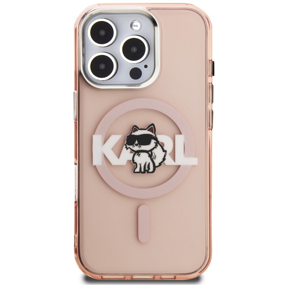 Karl Lagerfeld IML Choupette Sketch Logo MagSafe-etui til iPhone 16 Pro Max – rosa