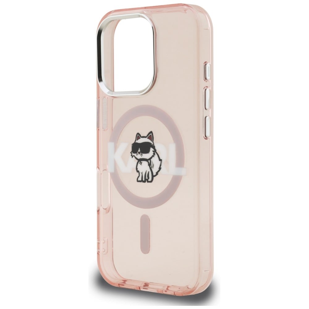 Karl Lagerfeld IML Choupette Sketch Logo MagSafe-etui til iPhone 16 Pro Max – rosa