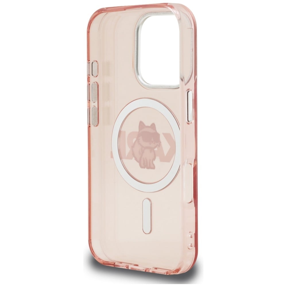 Karl Lagerfeld IML Choupette Sketch Logo MagSafe-etui til iPhone 16 Pro Max – rosa