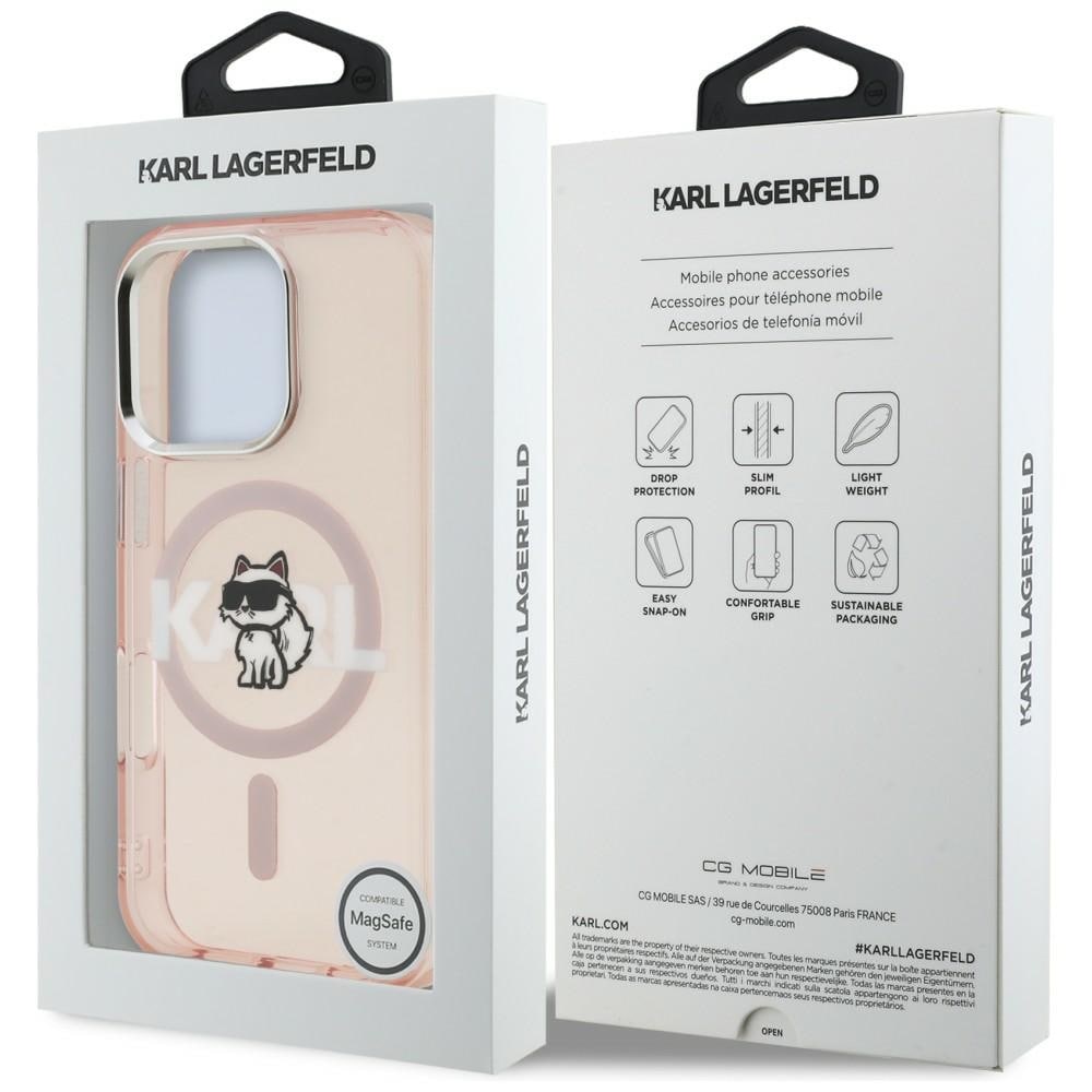 Karl Lagerfeld IML Choupette Sketch Logo MagSafe-etui til iPhone 16 Pro Max – rosa