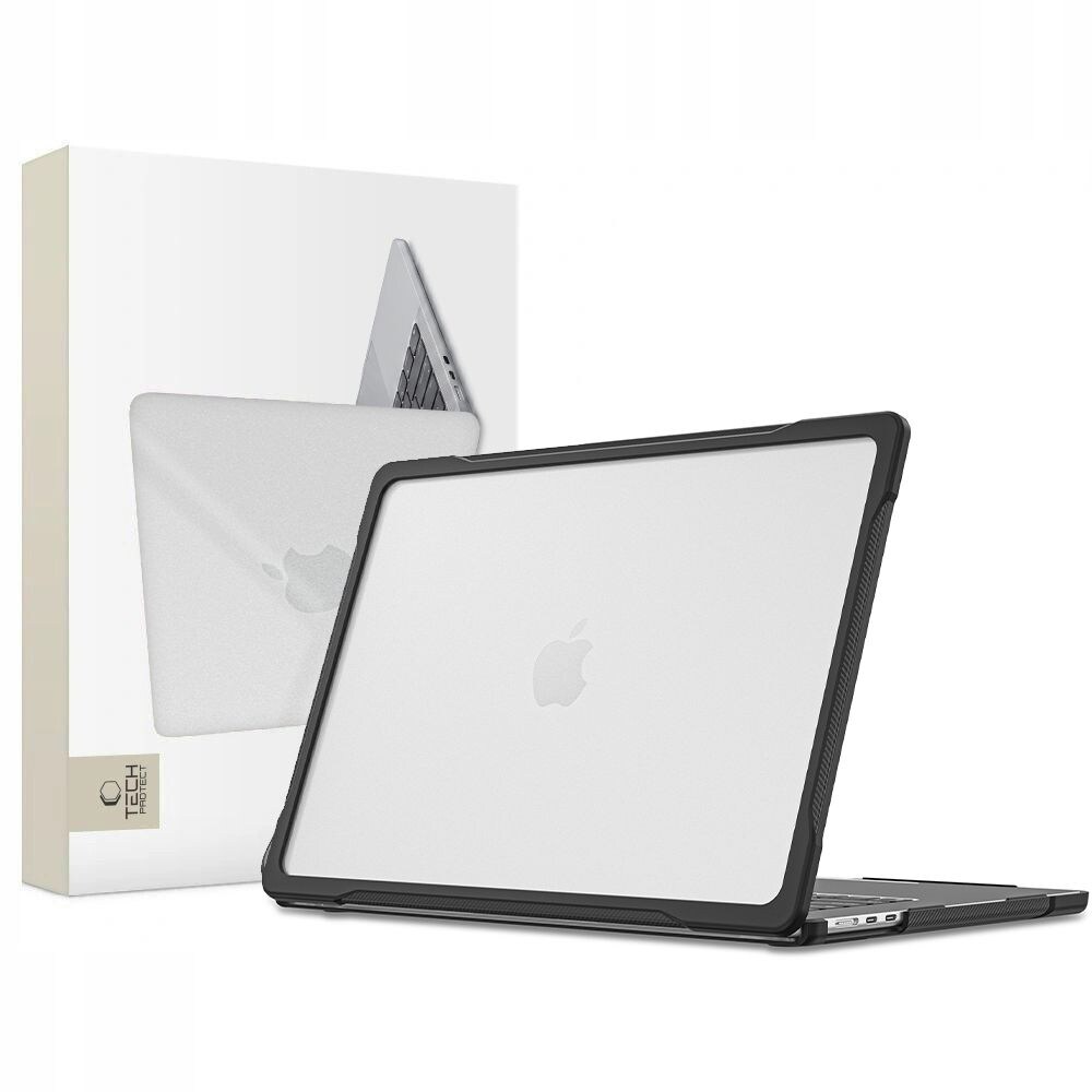 Tech-Protect Velar-etui til MacBook Air 15" 2023 / 2024 / 2025 / 2026 – Gjennomsiktig svart