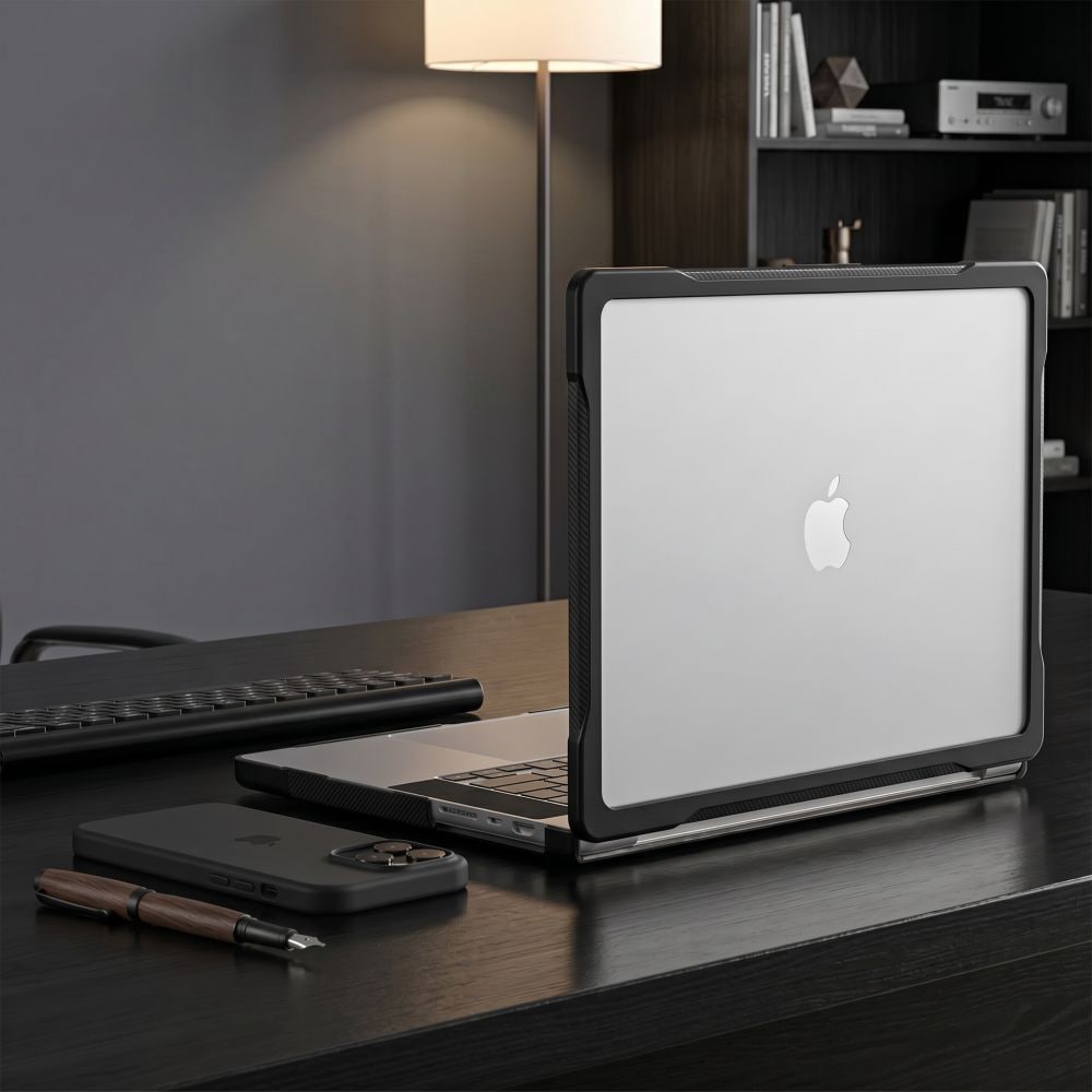 Tech-Protect Velar-etui til MacBook Pro 16" 2021 / 2023 / 2025 / 2026 – Gjennomsiktig svart