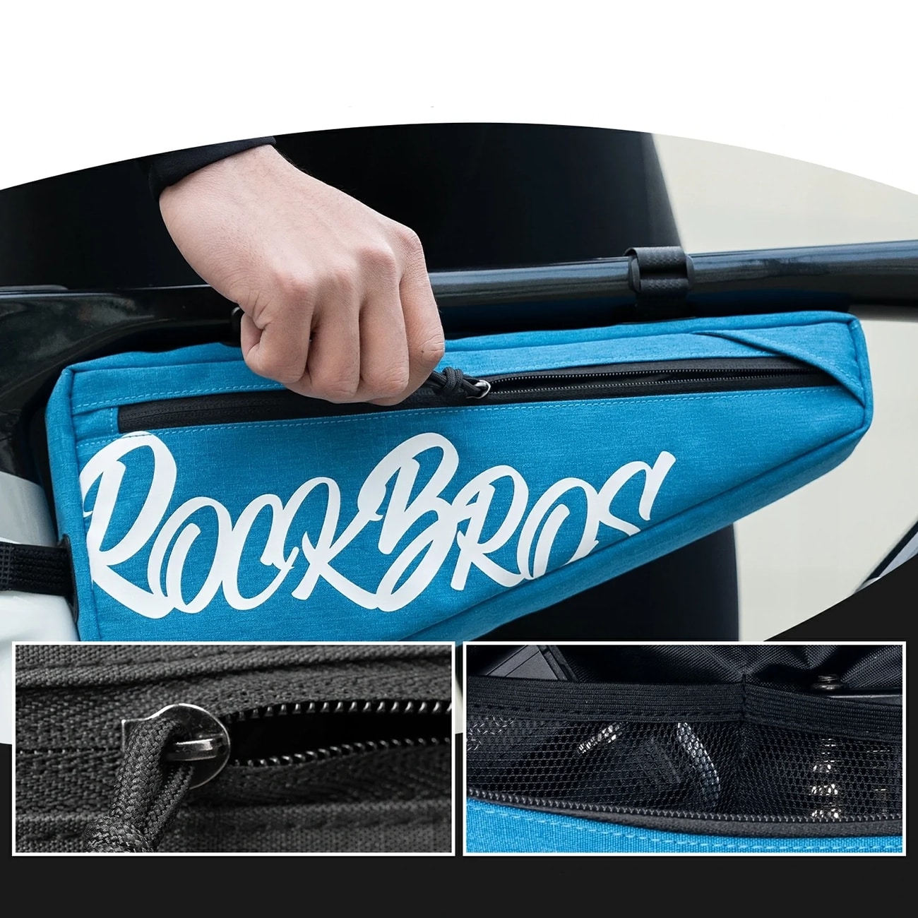 Rockbros G008 Flash Journey sykkelveske med trekantet ramme, XL, 1,9 l – blå