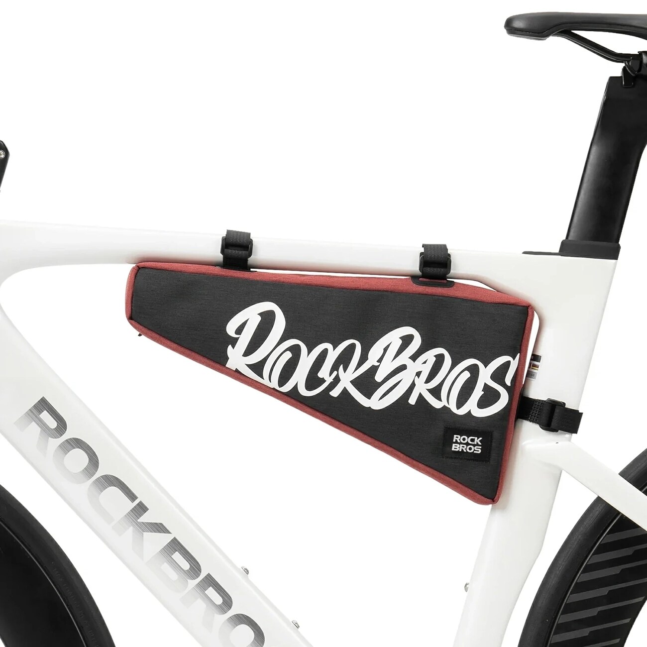 Rockbros G008 Flash Journey sykkelveske med trekantet ramme, XL, 1,9 l – svart og rød