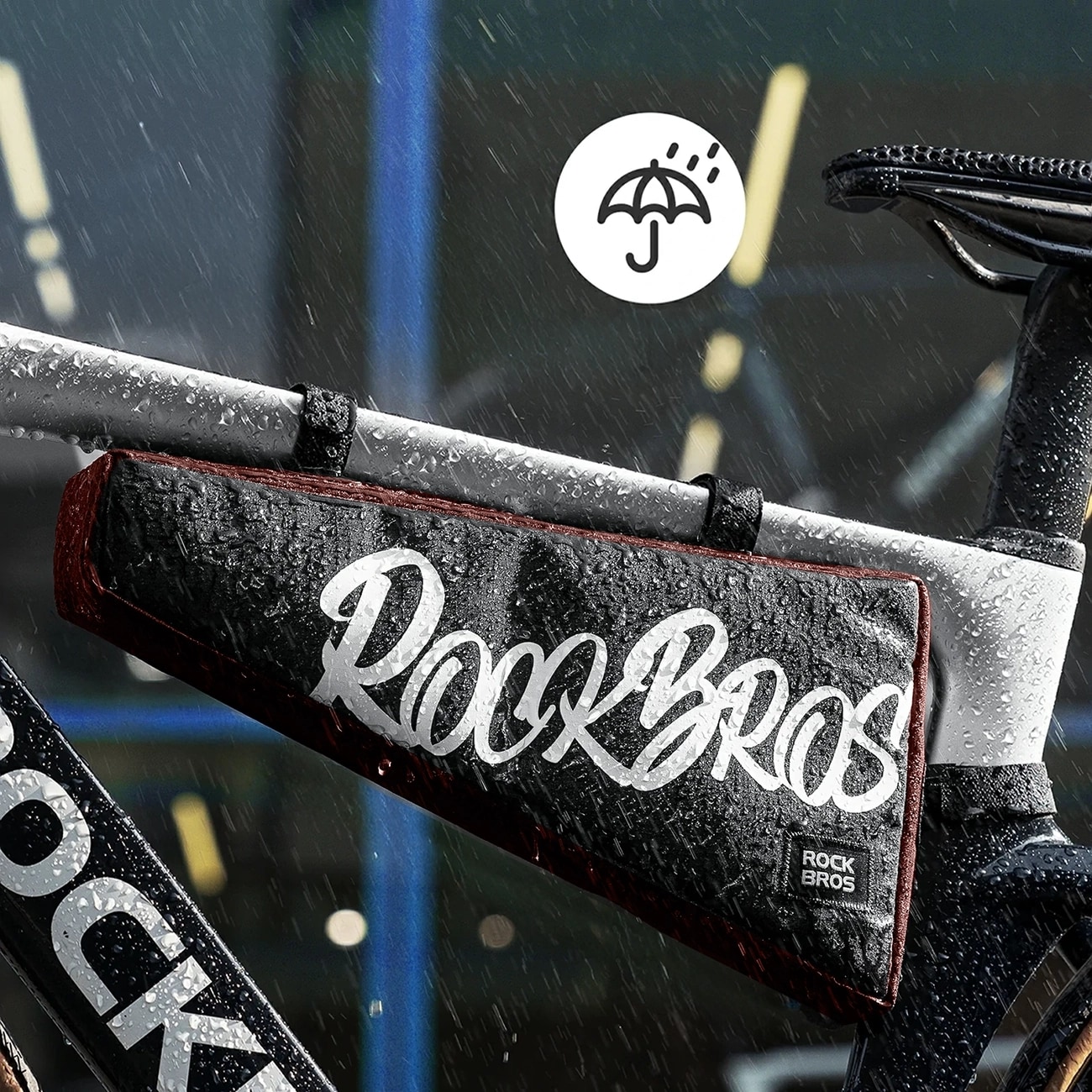 Rockbros G008 Flash Journey sykkelveske med trekantet ramme, XL, 1,9 l – svart og rød