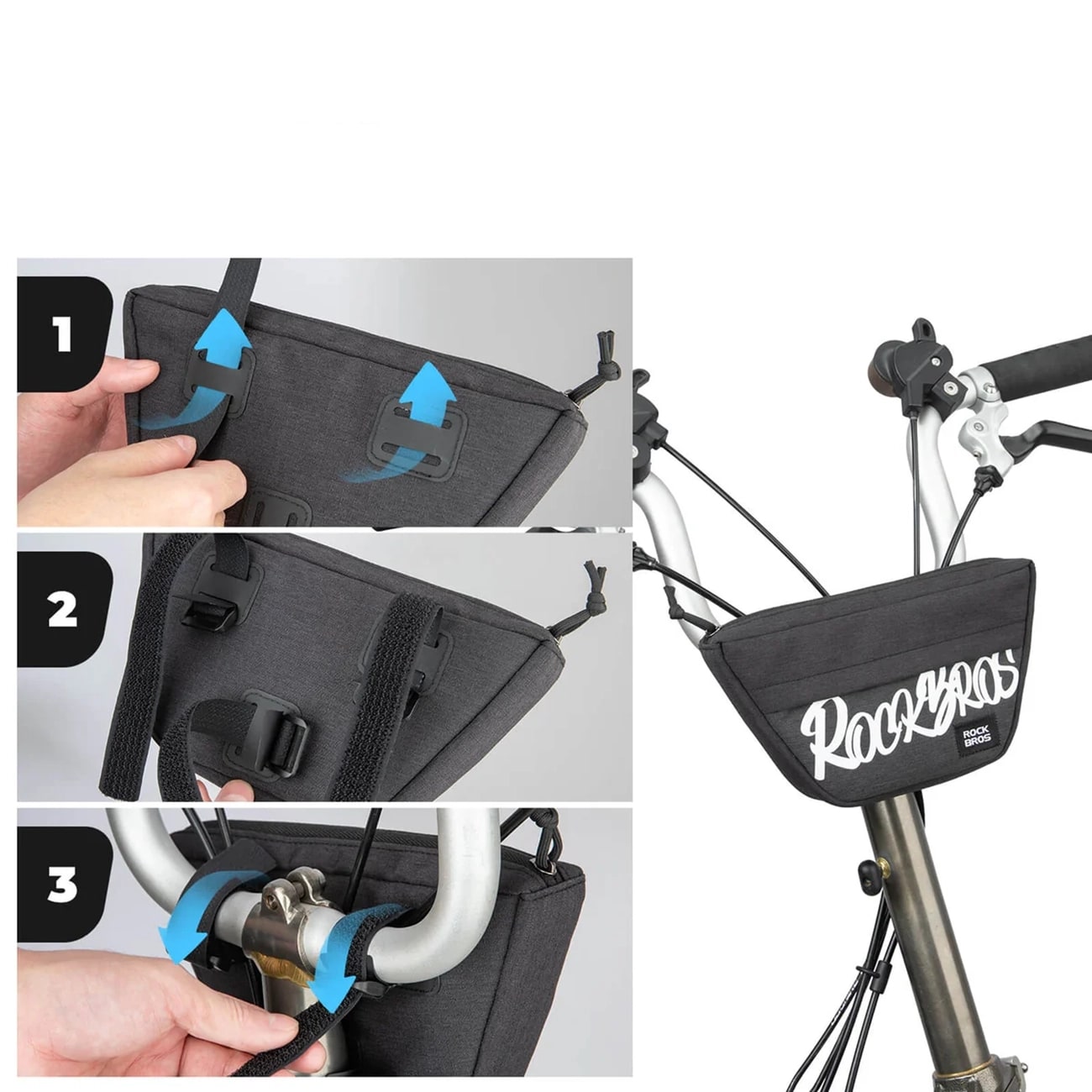 Rockbros G011 Flash Journey sykkelveske for trapesformet styre, 0,7 l – Svart