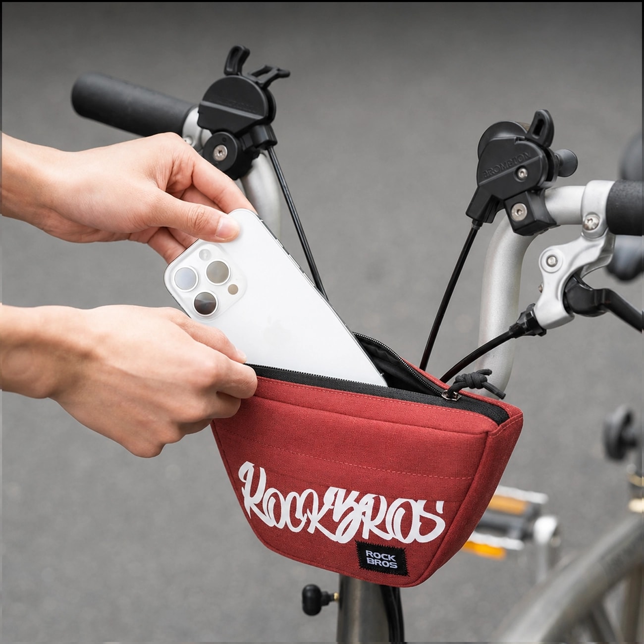 Rockbros G011 Flash Journey sykkelveske for trapesformet styre, 0,7 l – rød