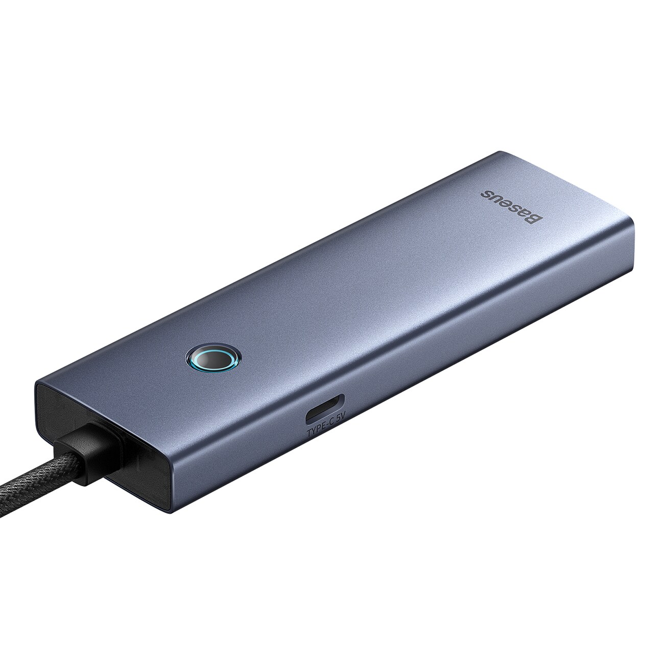 Baseus UltraJoy-serien USB-A-hub, 4xUSB-A 3.0, 1xUSB-C, 5 V, 50 cm – grå