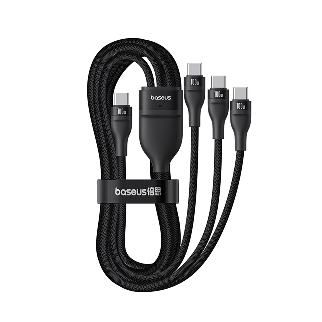 Baseus Flash 100 W 3-i-1 USB-C-kabel, 1,5 m – Svart / PD-kabel / Multikabel