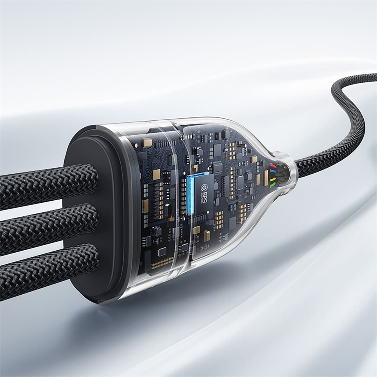 Baseus Flash 100 W 3-i-1 USB-C-kabel, 1,5 m – Svart / PD-kabel / Multikabel