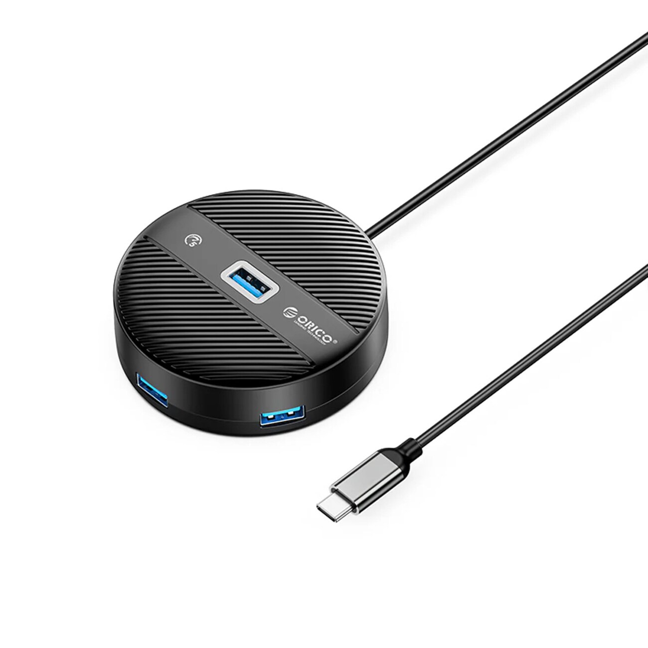 ORICO YS1-C2 USB-hub med 4 porter: 1x USB-A 3.0, 3x USB-A 2.0, 0,3 m – svart