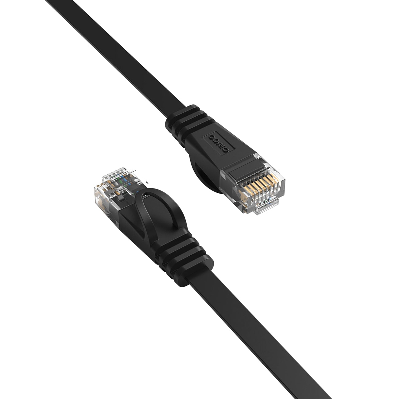 Orico PUG-C7B CAT7 10 Gbps RJ45 Ethernet-nettverkskabel, internett/LAN, flat, 5 m – svart