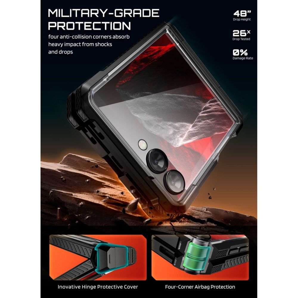 Supcase UB Grip Mag MagSafe-etui til Samsung Galaxy Z Flip 8 – svart