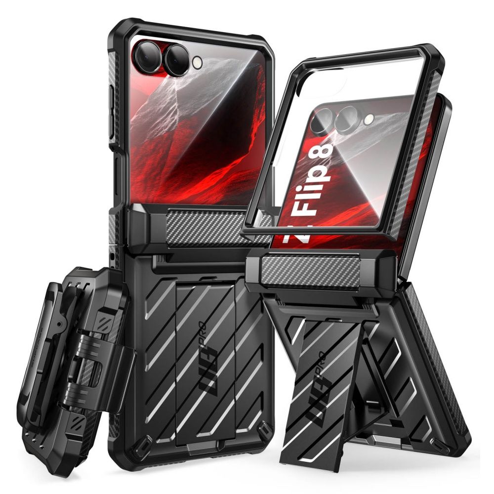 Supcase Unicorn Beetle Pro-etui til Samsung Galaxy Z Flip 8 – svart