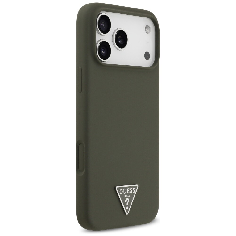 Guess MagSafe-etui med trekantet silikonlogo til iPhone 17 Pro Max – grønt