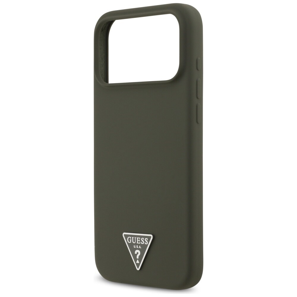Guess MagSafe-etui med trekantet silikonlogo til iPhone 17 Pro Max – grønt
