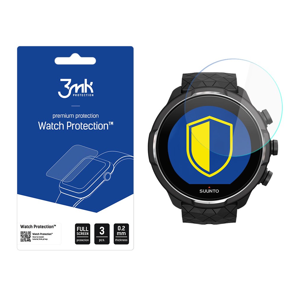 3mk Watch Protection™ v. FlexibleGlass hybridglass på Suunto 9 Baro Titanium